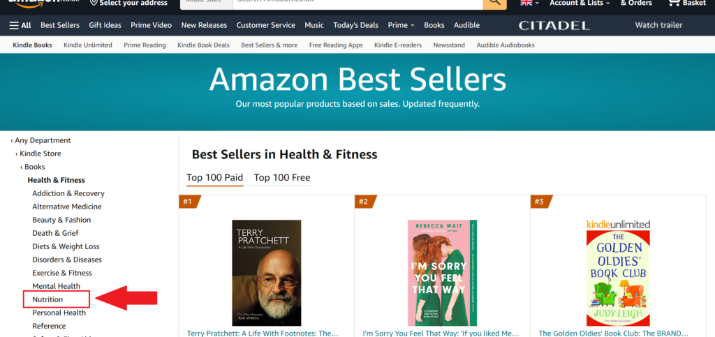 Kindle books nutrition topic.