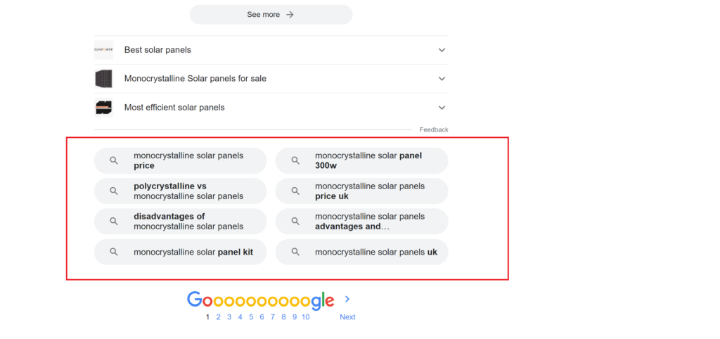 google related searches